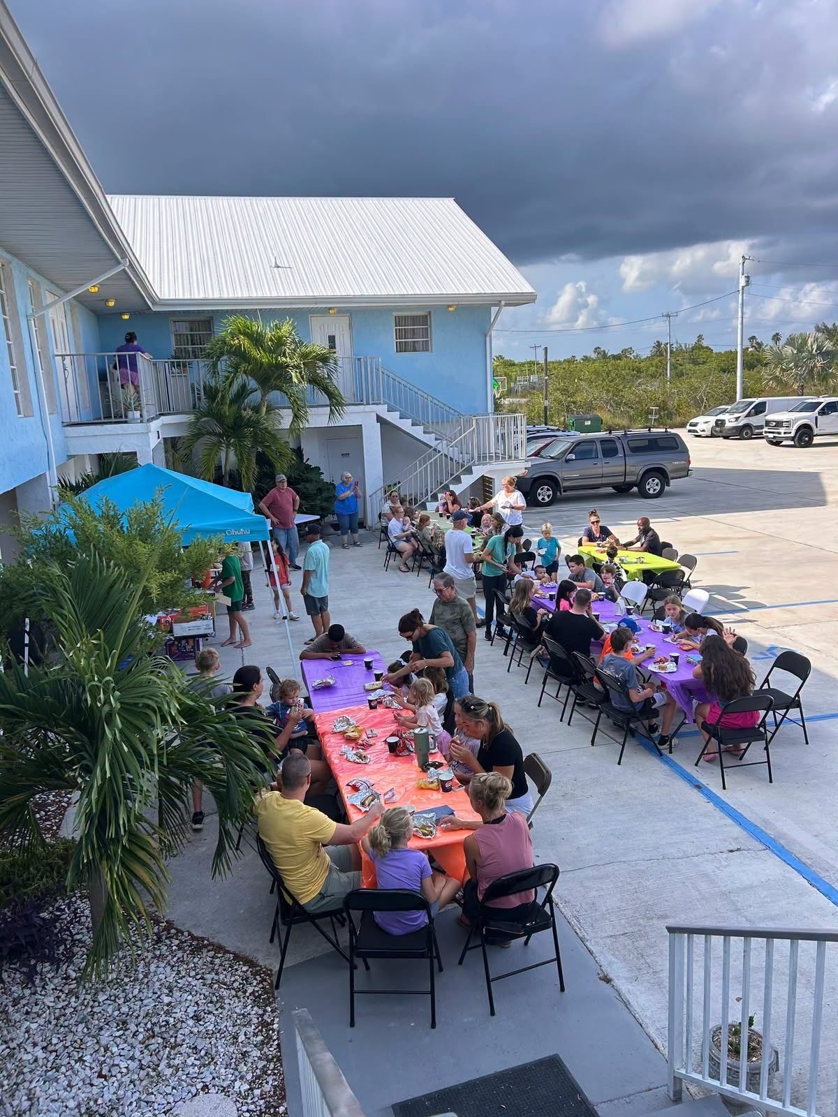 Outdoor meal at Sugarloaf Church